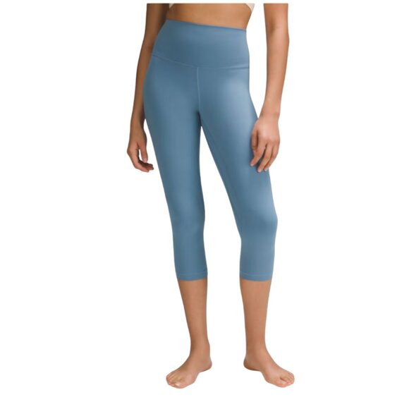 Lululemon Align High Rise Leggings Womens 4 Blue 21" Inseam Capri Cropped Nulu - Picture 1 of 10
